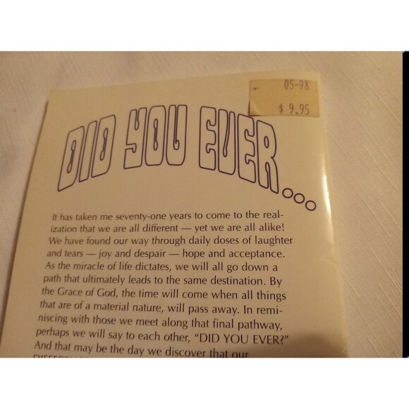 5/$25 Did You Ever? by Jean Sherwin FIRST EDITION 1997 Trade Paperback 1st Ed - Picture 8 of 9